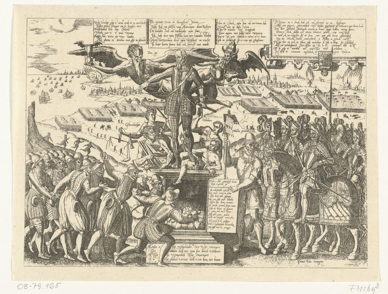 Gengivelse af tegneserien på statuen af ​​Alva, 1571 af Sons, and Stewart, G. Waterston
