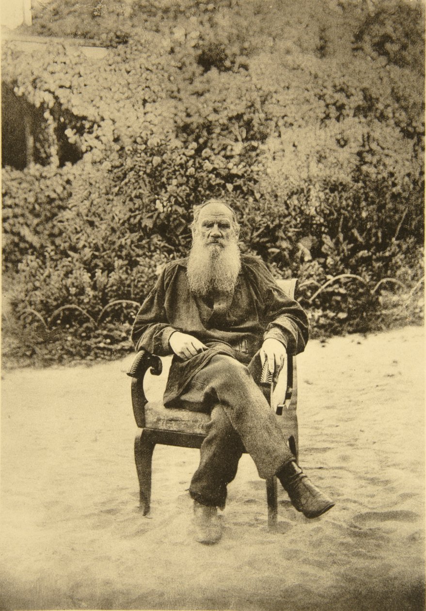 Den russiske forfatter Leo Tolstoy, Yasnaya Polyana, nær Tula, Rusland, 1890