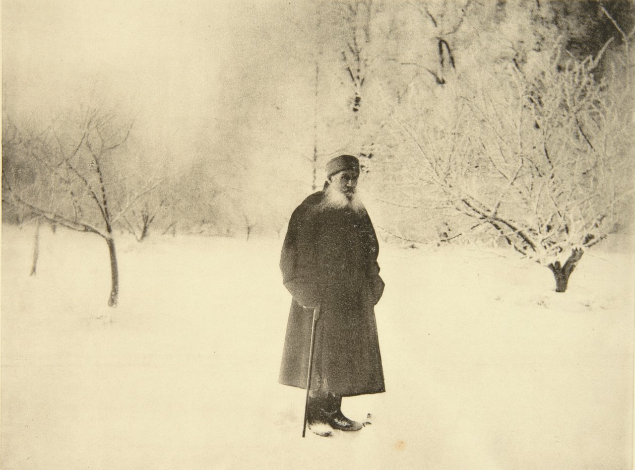 Den russiske forfatter Leo Tolstoy tager en vintertur, 1900-tallet af Sophia Andreevna Tolstaya