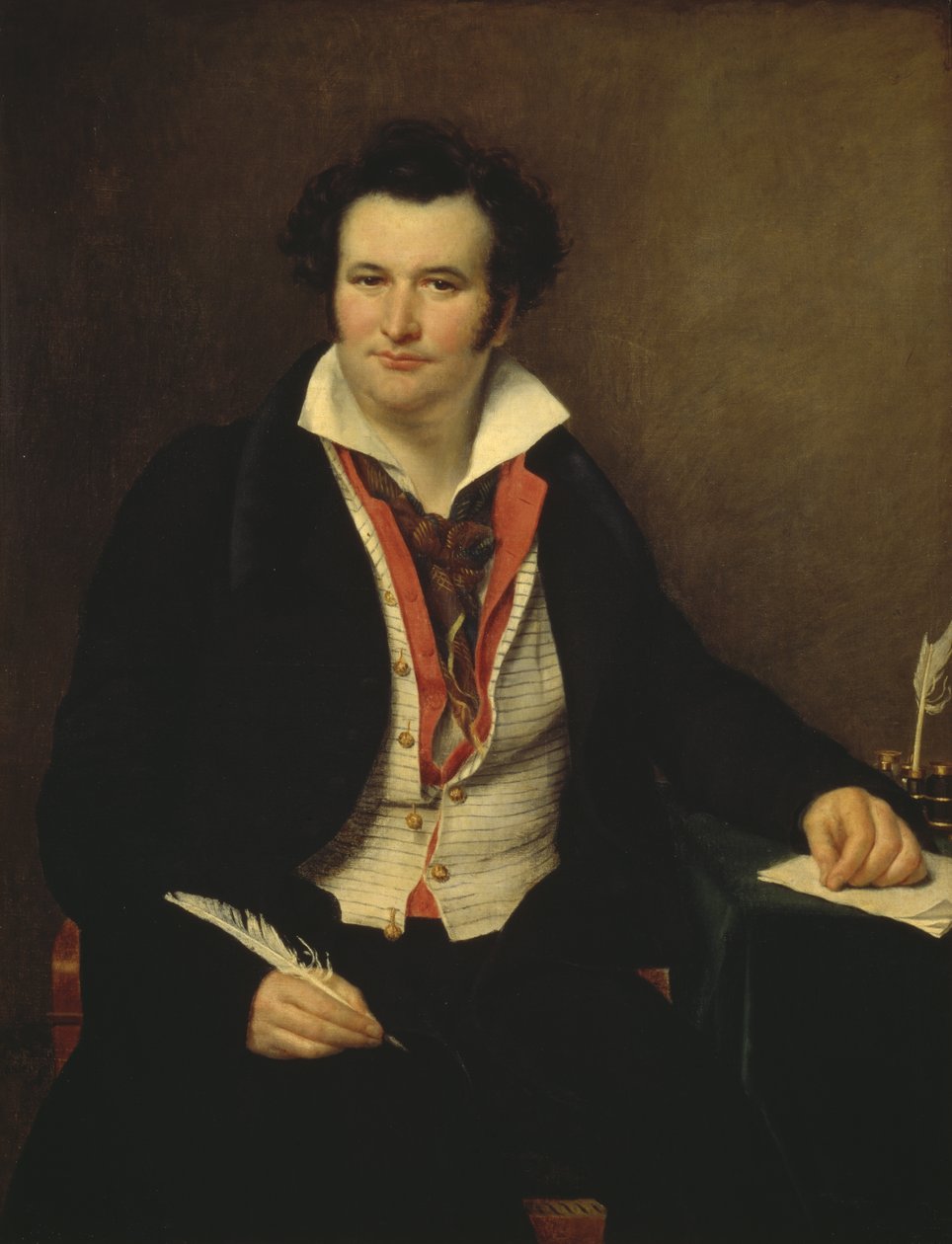Portræt af Bernard Wolf (1778-1850) skuespiller, forfatter og direktør for Theatre de la Monnaie i Bruxelles, malet før 1823 af Sophie Rude