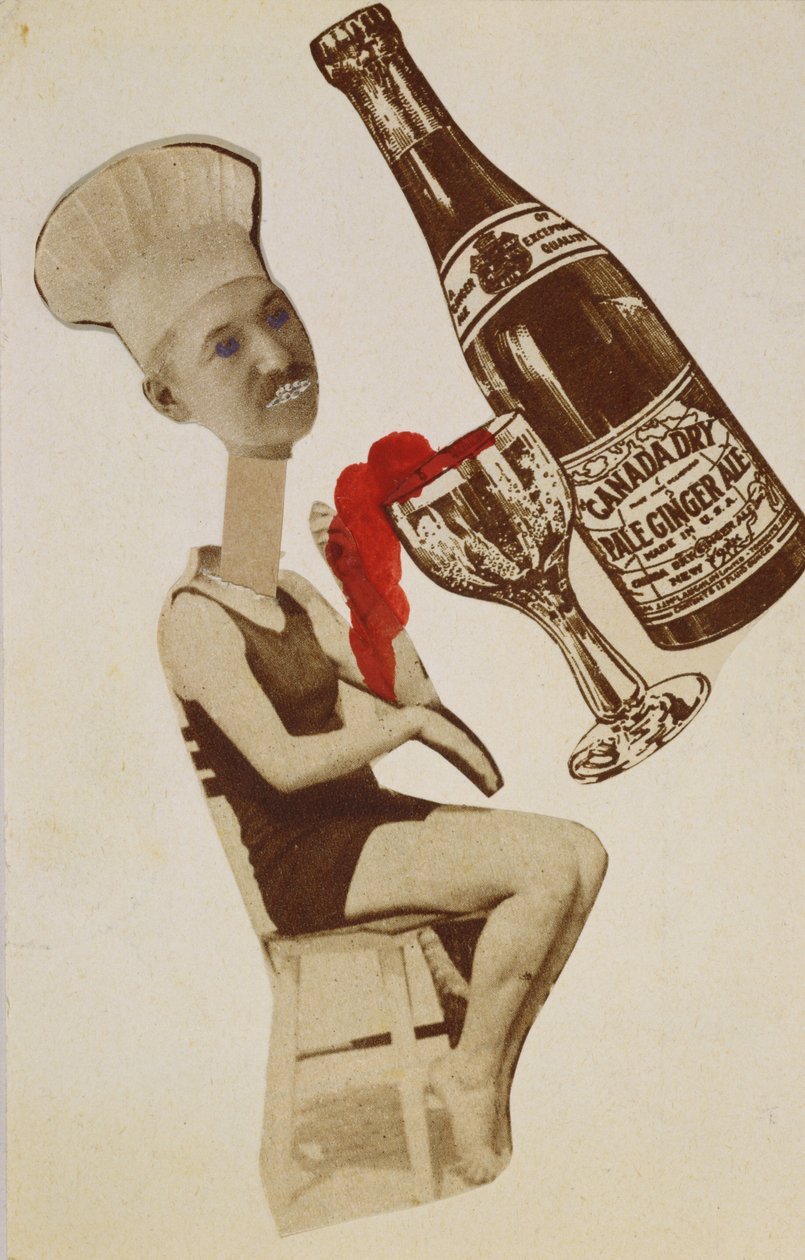 Postkort sendt af kunstneren til Tristan Tzara (collage) af Sophie Taeuber Arp