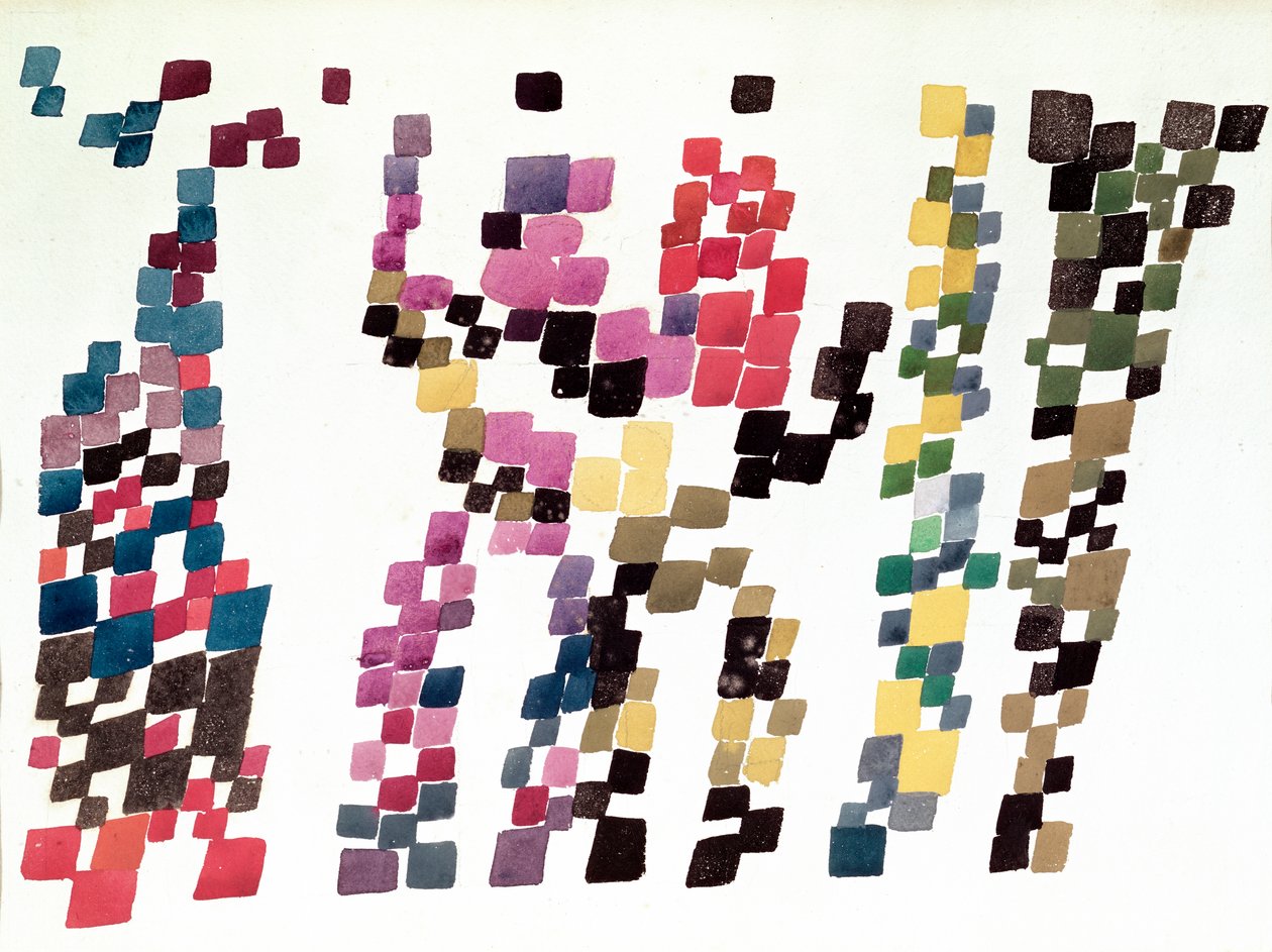 Squares Representing a Group of People, 1920 (wc und gouache på papir) af Sophie Taeuber Arp