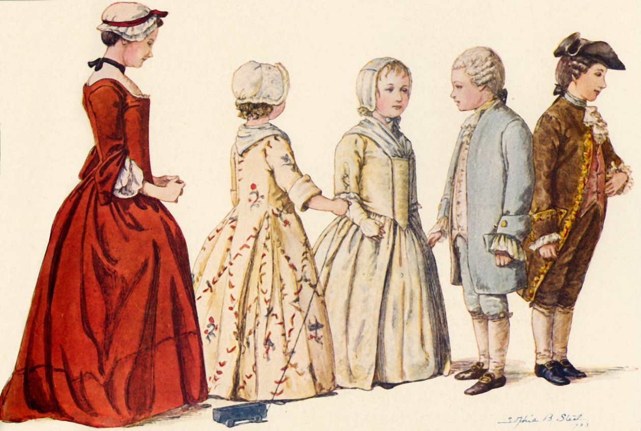 Børnedragt under dronning Anne, George I, II og III 1702-1790, 1903, 1937. af Sophie B. Steel