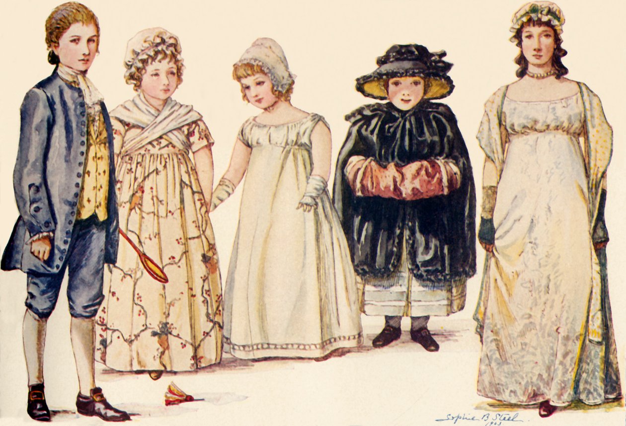 Børnedragt under dronning Anne, George I, II og III 1702-1790, 1903, 1937. af Sophie B. Steel