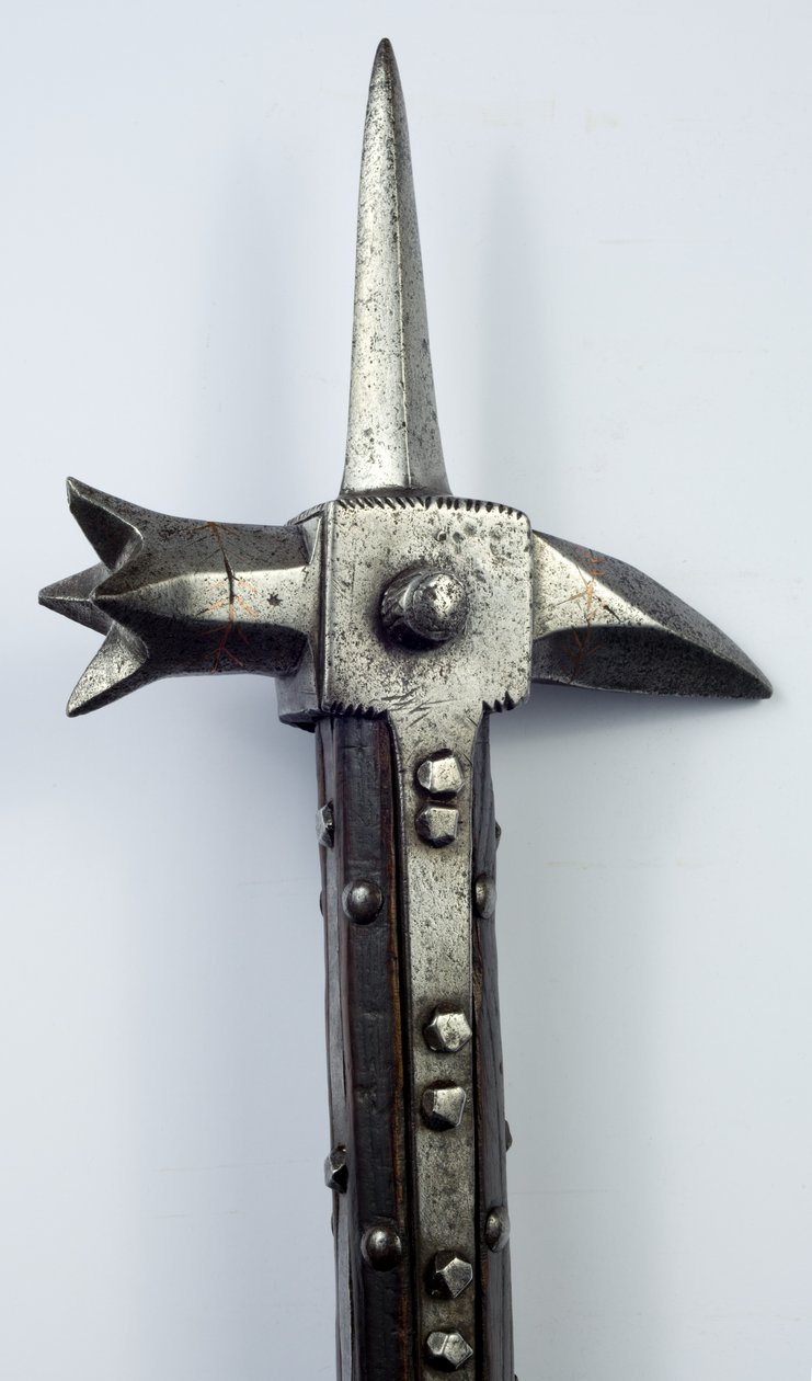 Warhammer for Foot Combat, c.1440 (jern og træ med kobberindlæg) af Southern European