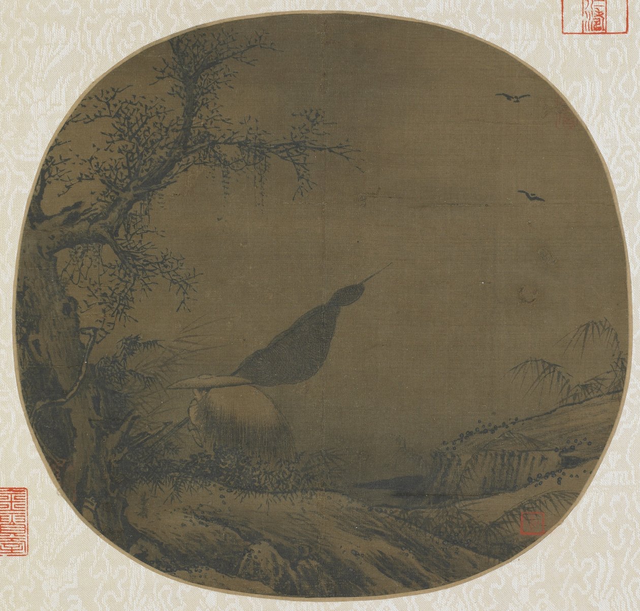Hjemvendt fisker dækket af sne, slutningen af det 12.-begyndelsen af det 13. århundrede af Southern Song Dynasty Chinese School
