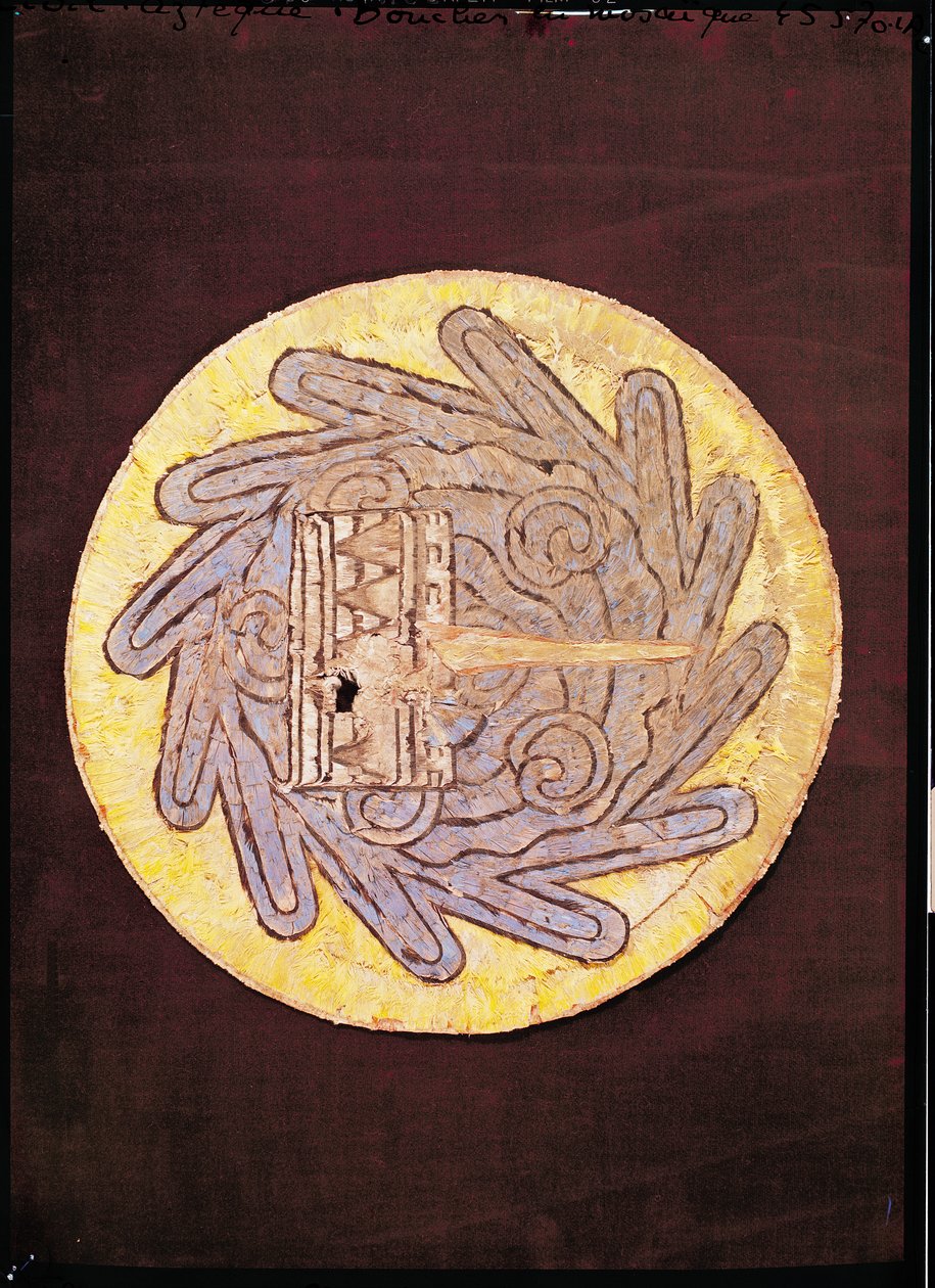 Kalkdæksel, ca. 1540 (fjer og bark) af Spanish Colonial