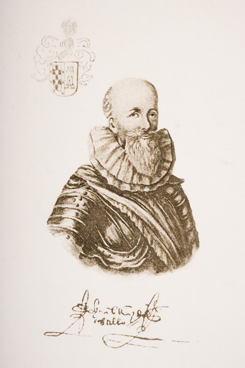 Bernal Diaz del Castillo (ca. 1492-1584) af Spanish School