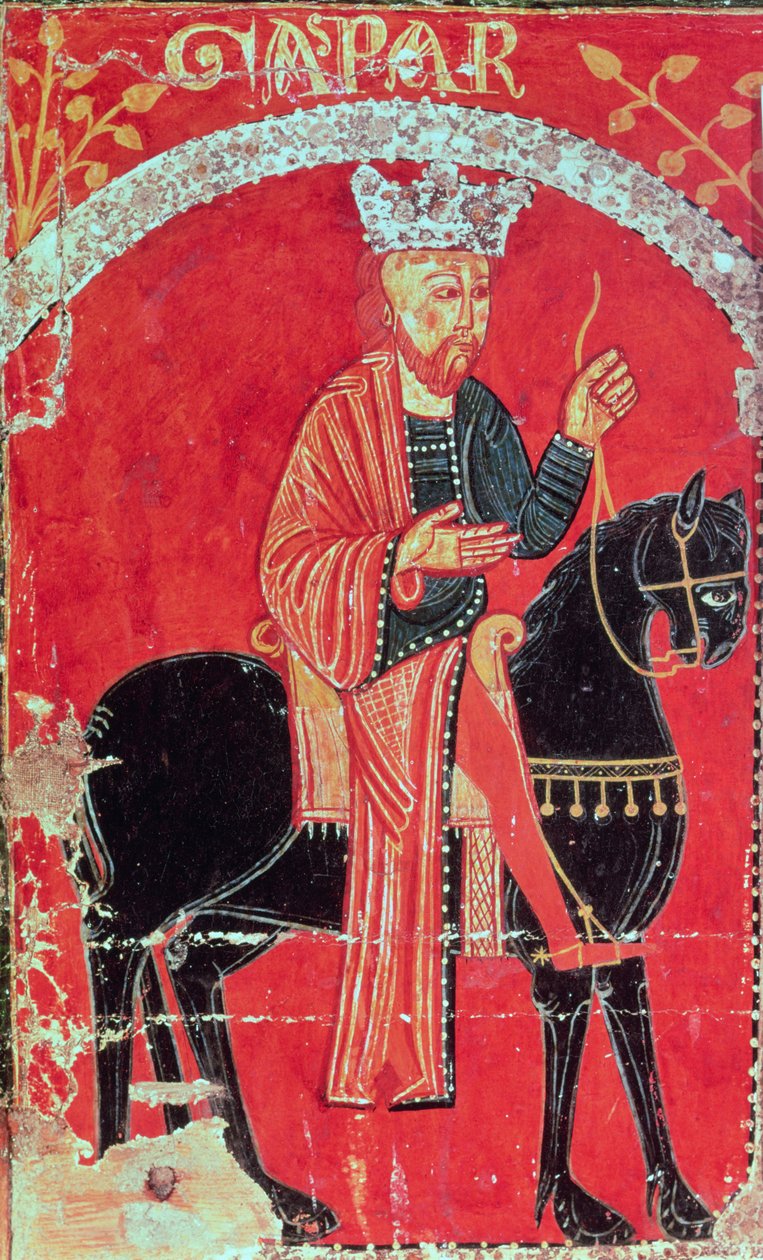 Kong Melchior (tempera på panel) af Spanish School