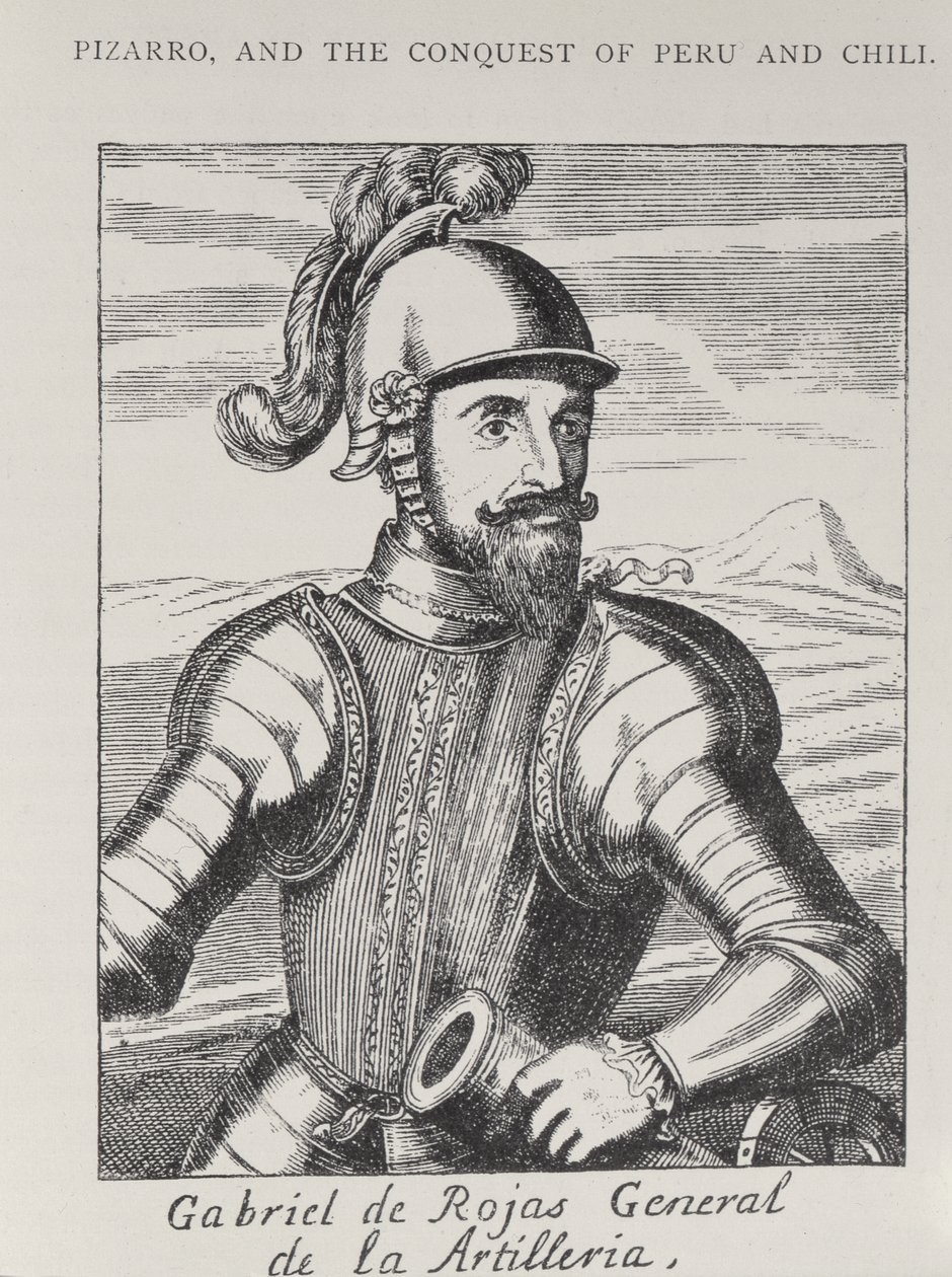 Portræt af Gabriel de Rojas, general for artilleriet, fra The Narrative and Critical History of America, redigeret af Justin Winsor, London, 1886 af Spanish School