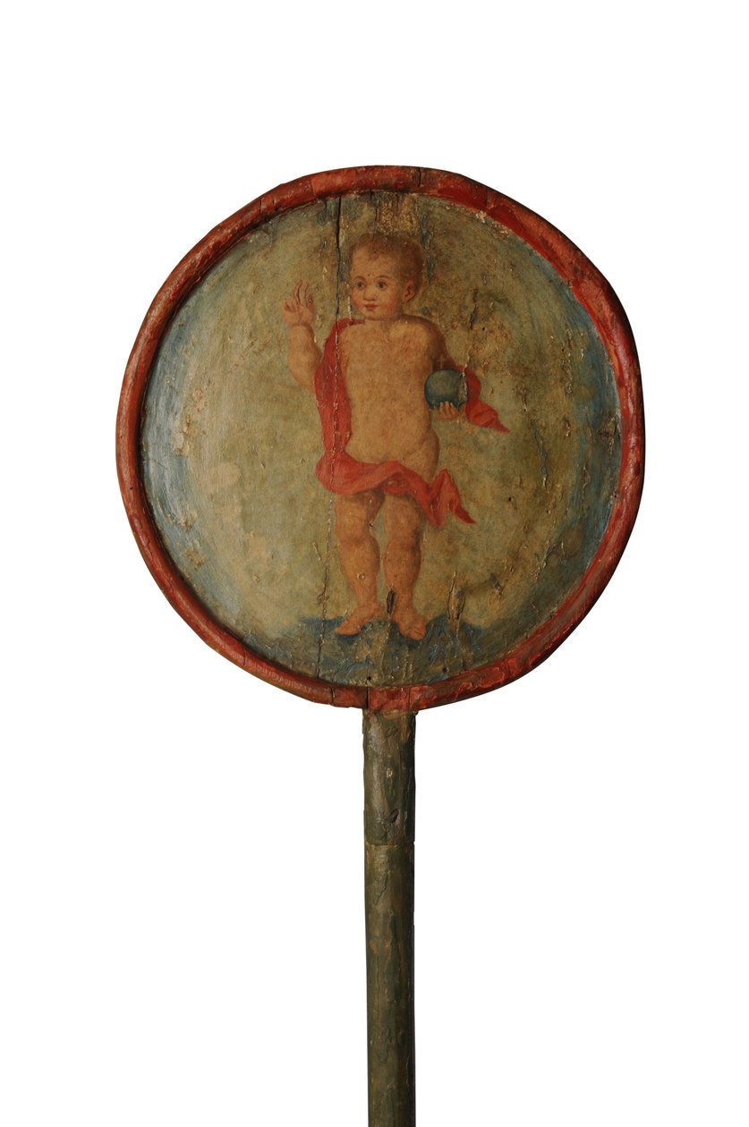 Processionsstave med malet dekoration, Spanien, ca. 1700 af Spanish School