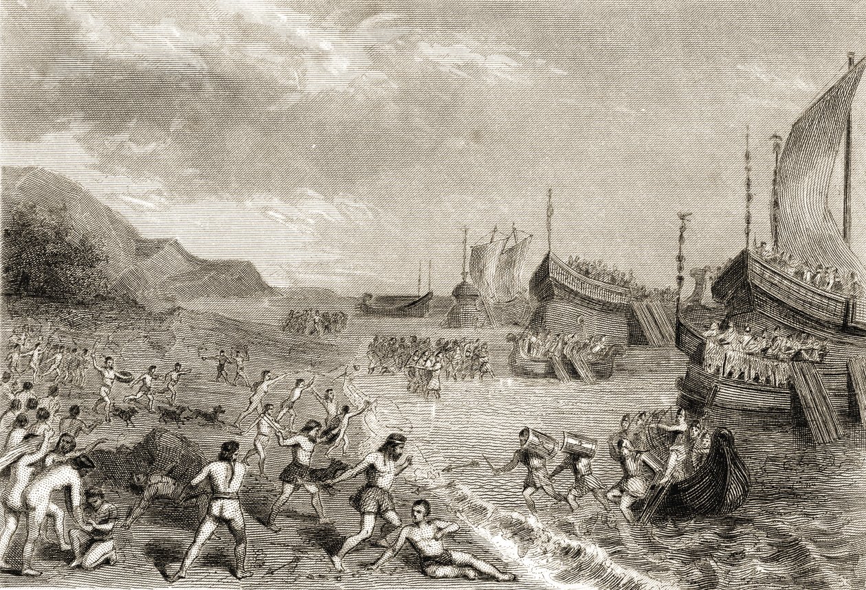 Romerne landede på øen Mallorca i 123 f.Kr. af Spanish School