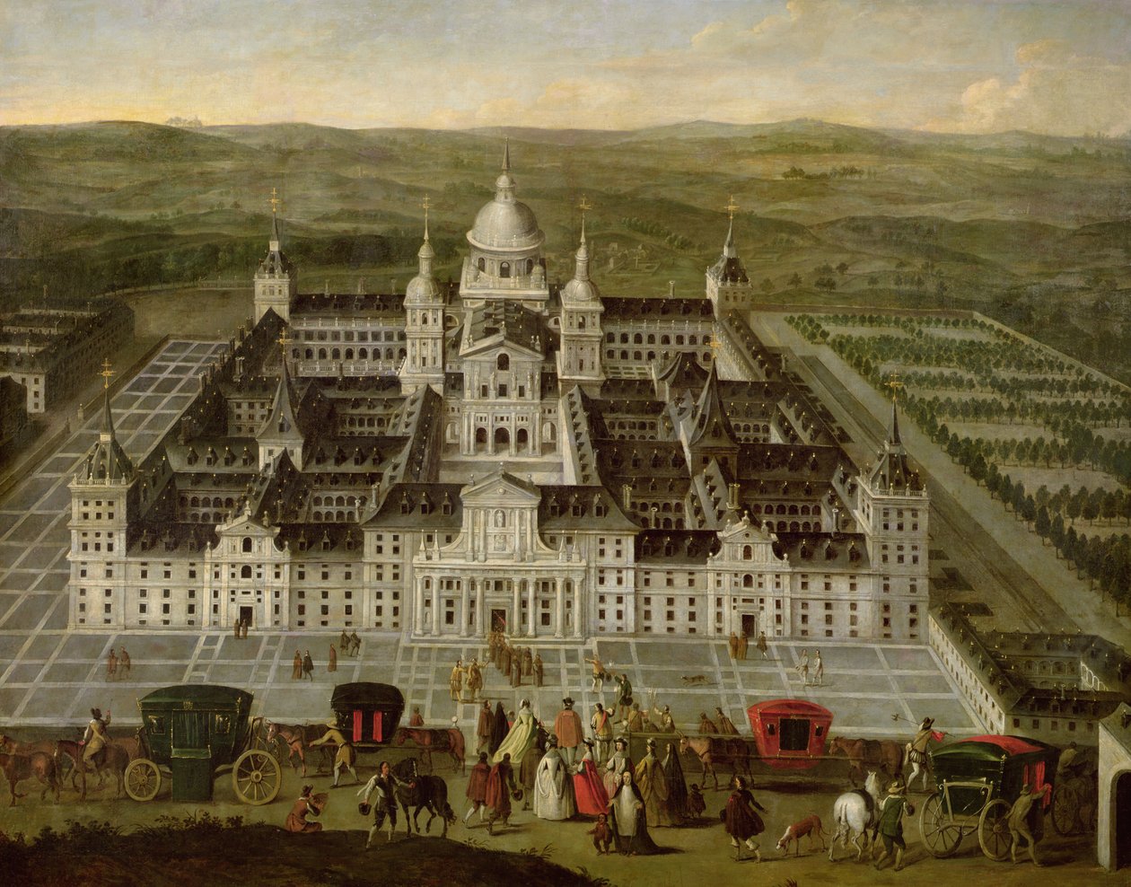 Udsigt over El Escorial af Spanish School