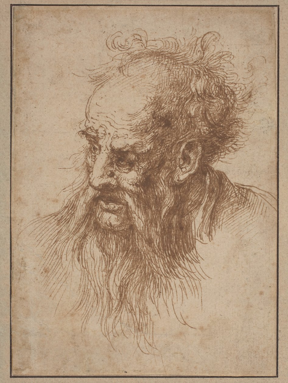 En ældre mand med et flydende skæg af Spanish 17th Century