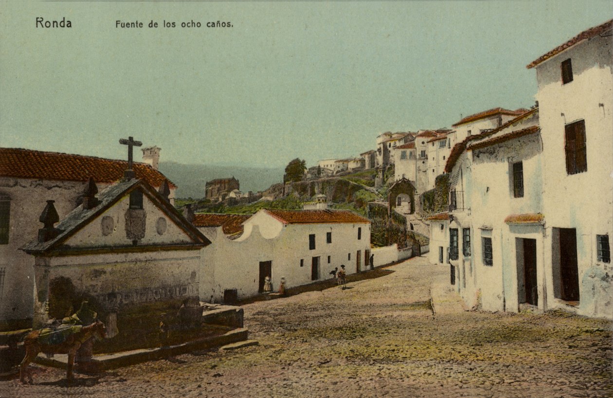 Fontænen med de otte udspring, Ronda, Spanien (foto i farver) af Spanish Photographer
