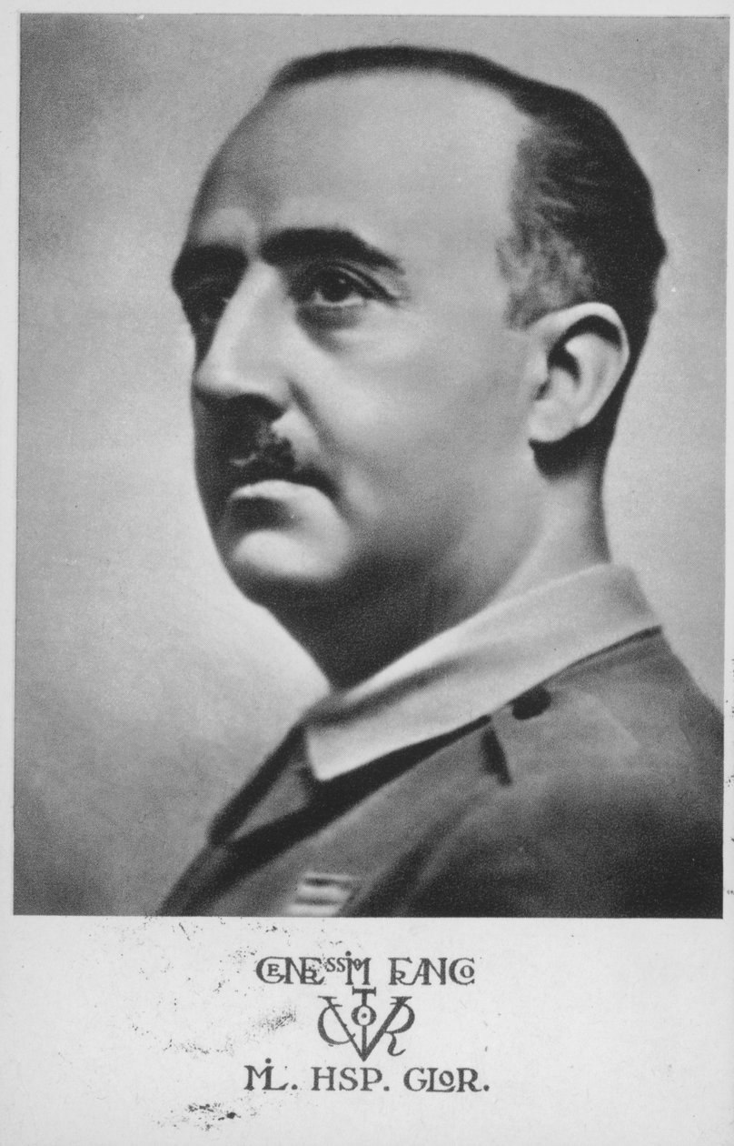 Francisco Franco, spansk general og diktator (s/h-foto) af Spanish Photographer