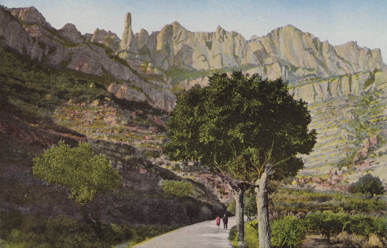 Montserrat: La muntanya des de la carretera de Monistrol; La Montana fra Monistrol-vejen (farvefoto) af Spanish Photographer