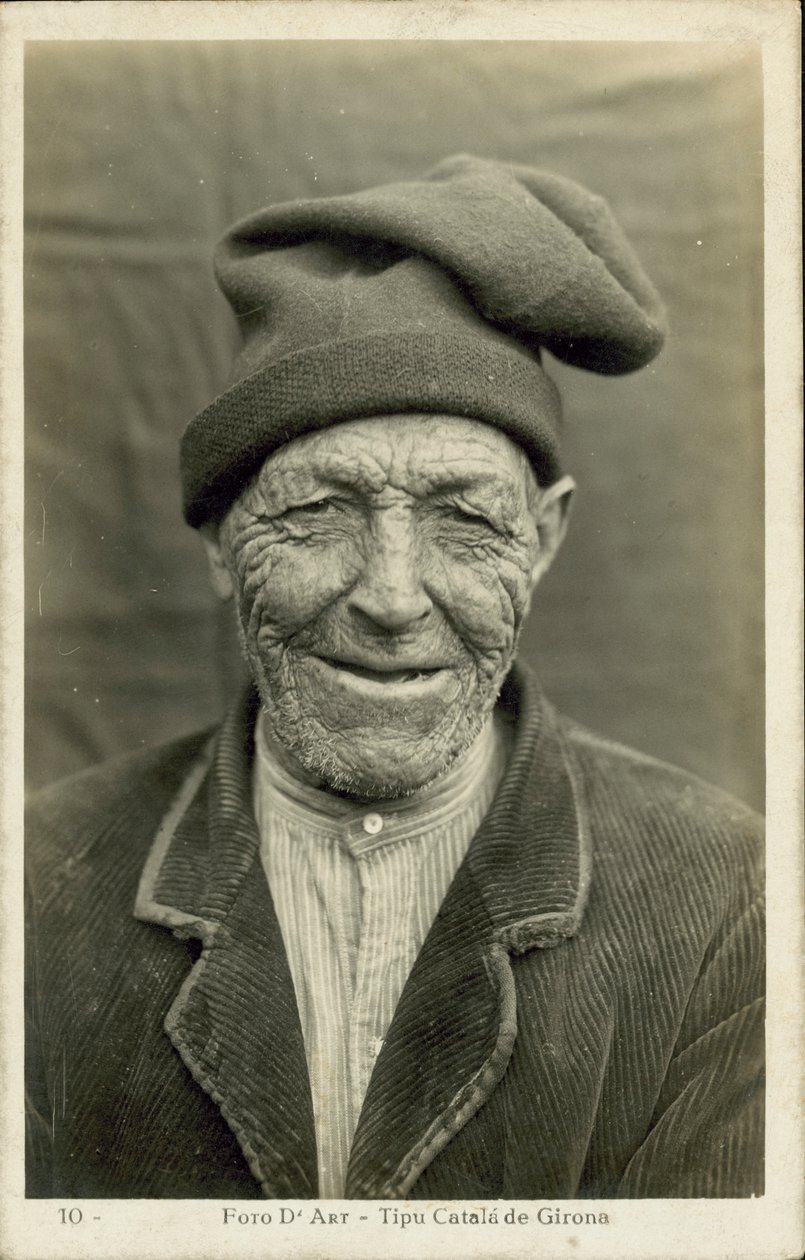 Gammel mand i Girona, Spanien (s/h-foto) af Spanish Photographer