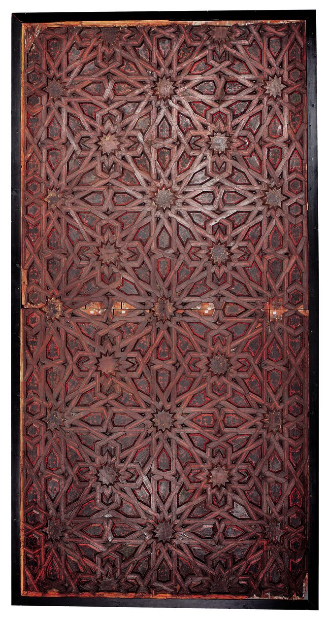 Et Mudejar geometrisk loft, Sydspanien, sandsynligvis Sevilla (malet træ) af Spanish School