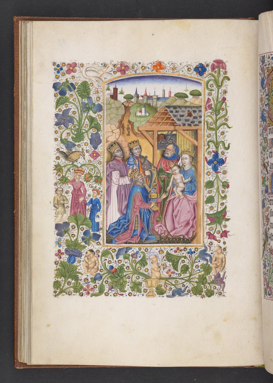 Tilføj MS 50004 f.37v Adoration of the Magi, fra en 