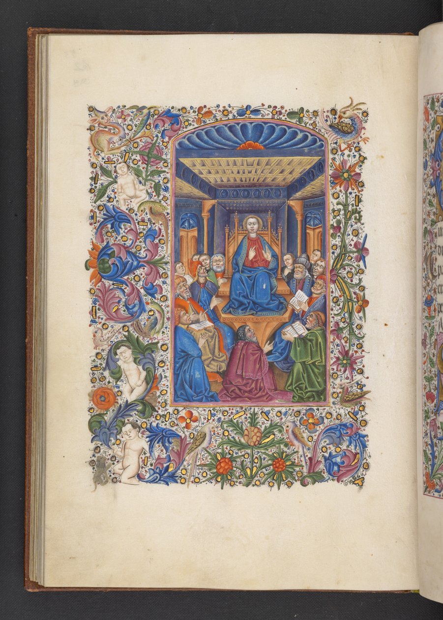 Tilføj MS 50004 f.53v Kristus blandt lægerne, fra en 