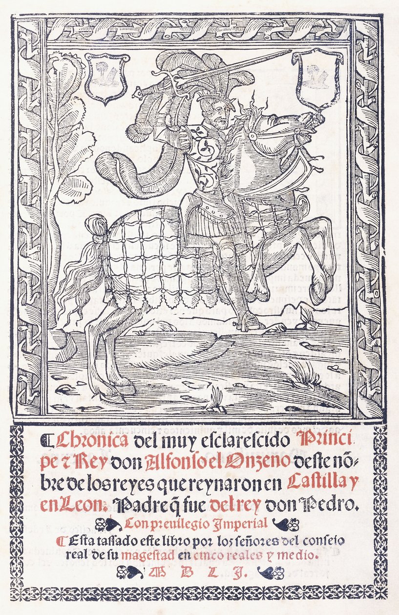 Alfonso XI, konge af Castilla y Leon, til hest, 1551 af Spanish School