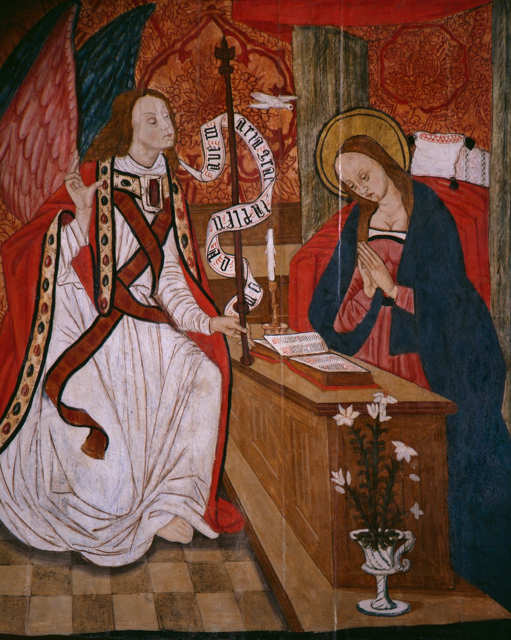 Bebudelse, panel fra kirken San Andres of Tortura, slutningen af det 15. århundrede-begyndelsen af det 16. århundrede (malet træ) af Spanish School