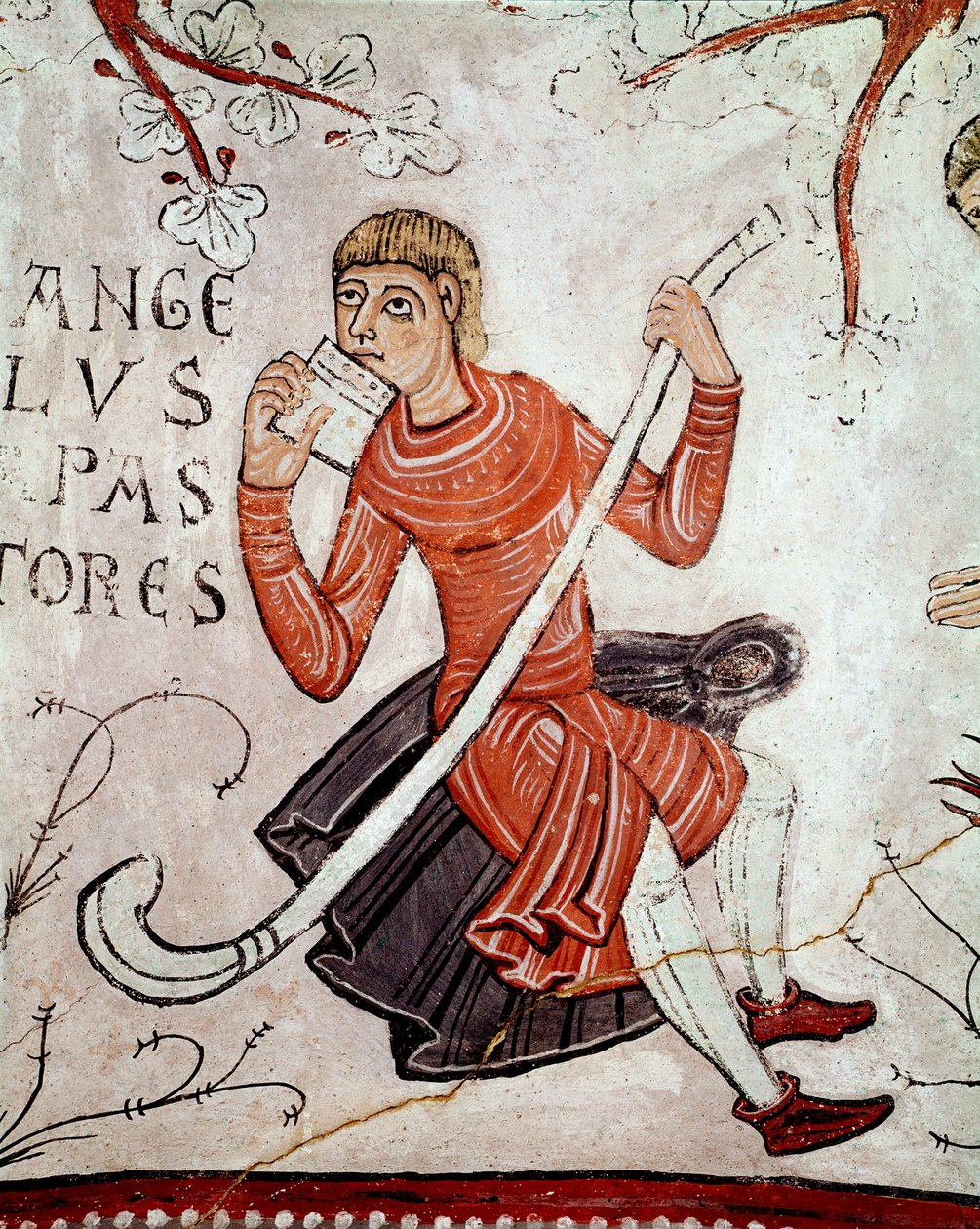 Bebudelse til hyrderne, detaljer (miniature af Spanish School