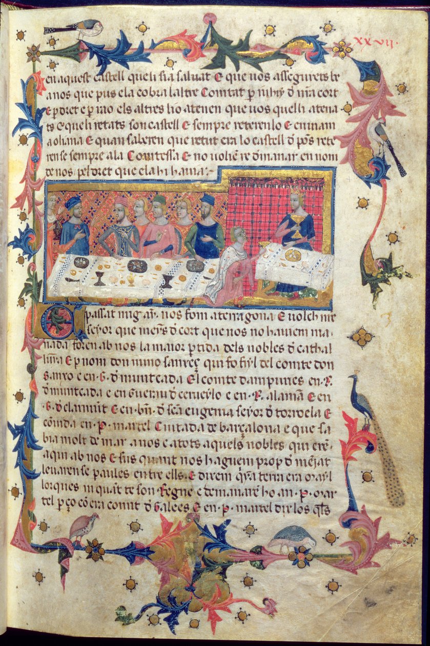 Banket givet af fader Martell for James I (1208-76) i Tarragona i 1228, hvor erobringen af de baleariske øer blev aftalt, fra 