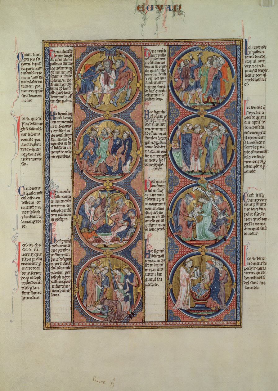 Moralized Bible of San Luis, Tome II, 7v af Spanish School