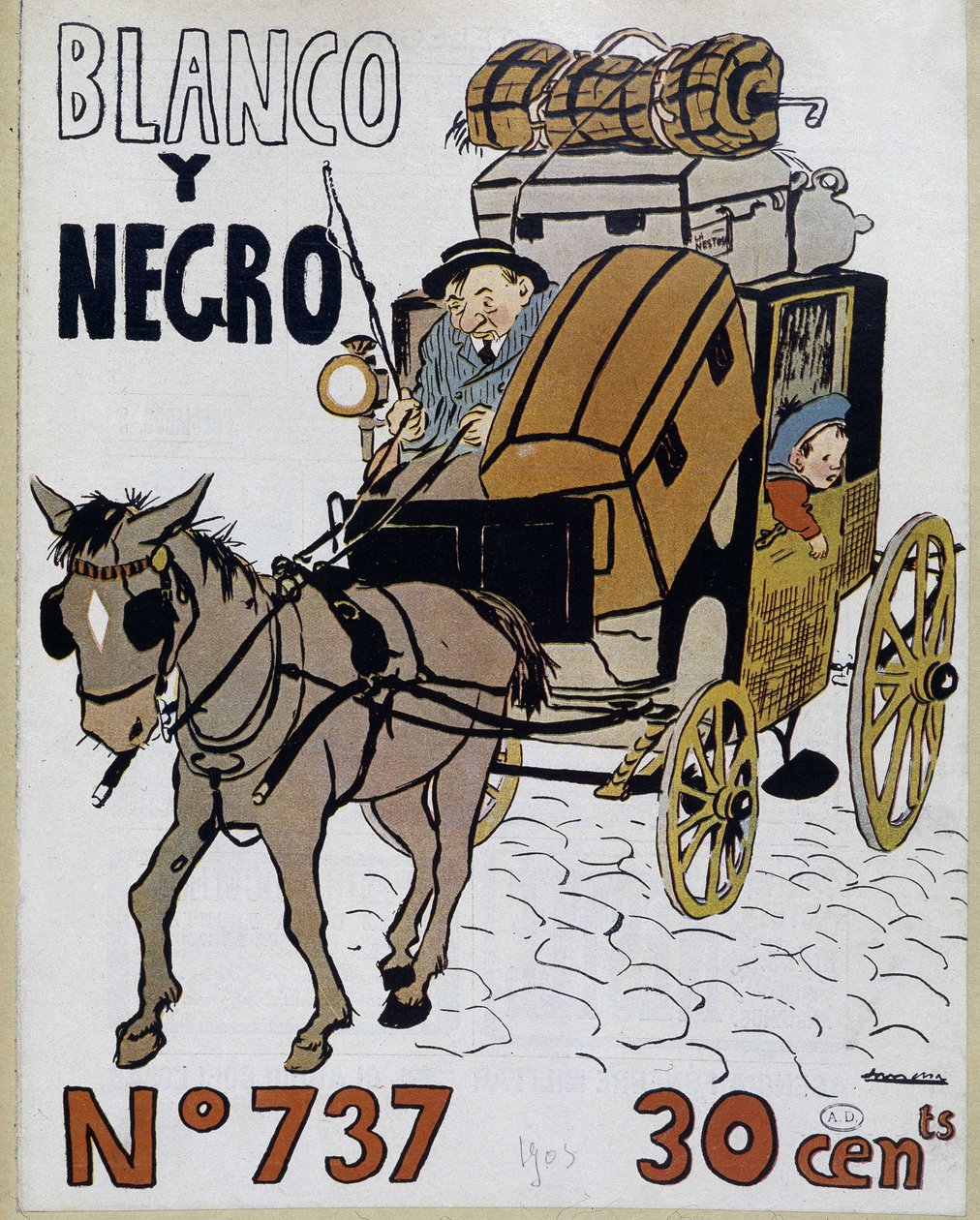 Caleche - cover af “Blanco y negro””, nr. 737 af Spanish School