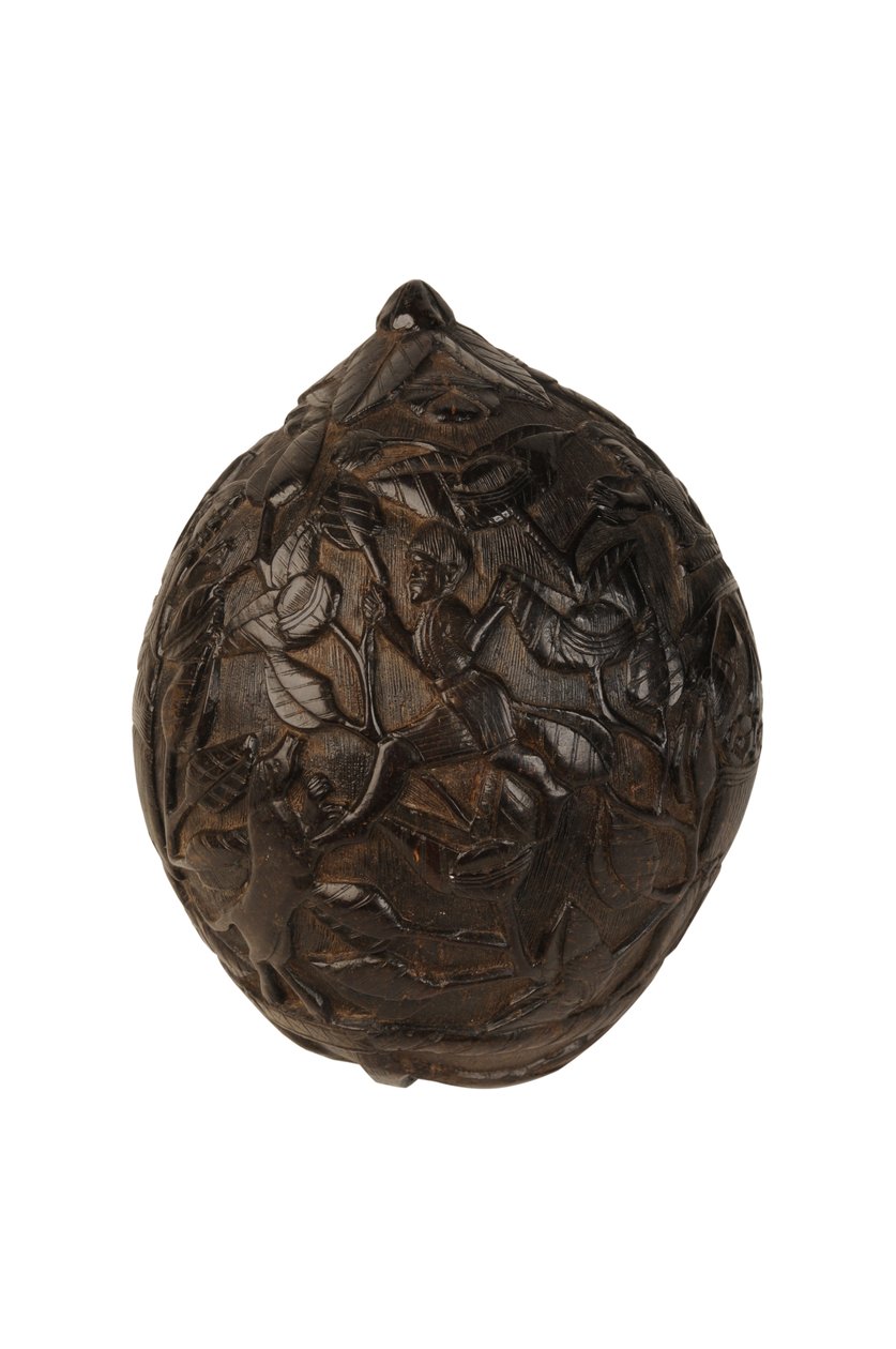 Udskåret kokospengebørn, spansk koloni, ca. 1800 (kokosnød) af Spanish School