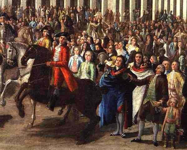 Charles III (1685-1740) Indtog Madrid, fra Plaza Mayor af Spanish School