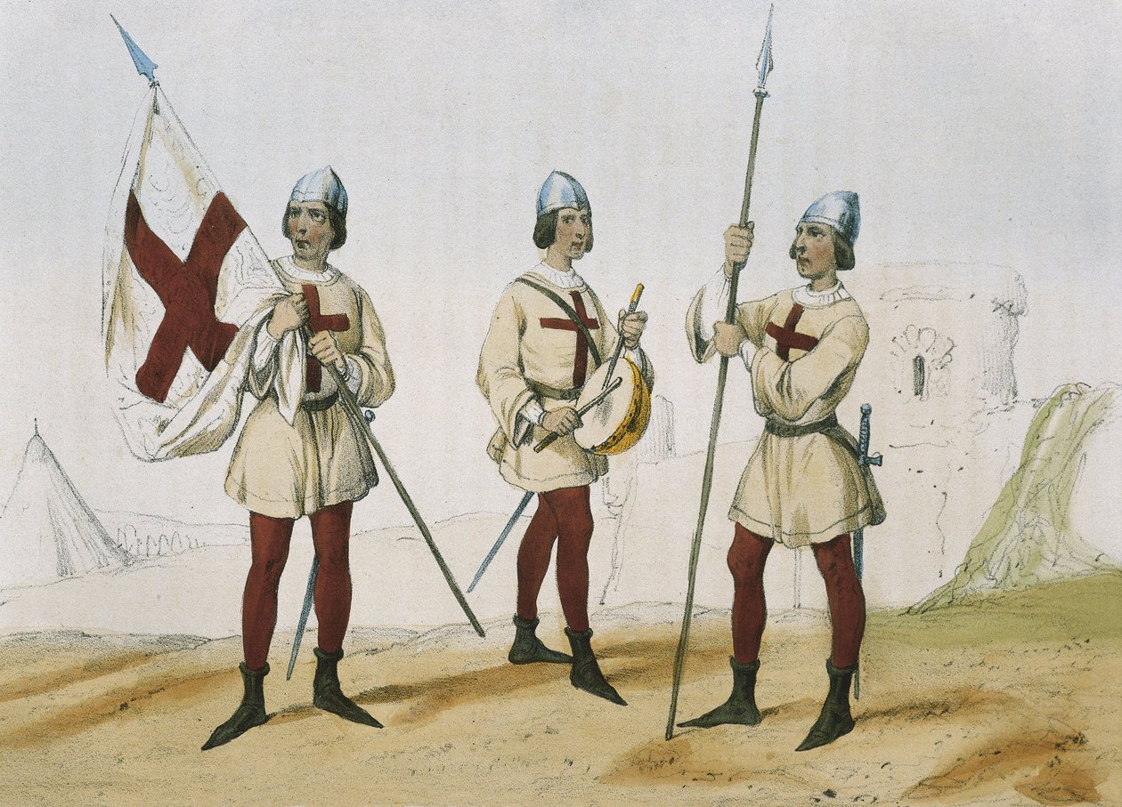 DE SOTTO, Serafin Maria, jarl af Clonard (1793 - 1862). Historia organica de las armas de Infanteria y Caballeria espanolas. 1851 - 1859. Infanterister under de katolske monarkers regeringstid i Spanien. Fanebærer, trommeslager og lancier i "Santa He af Spanish School