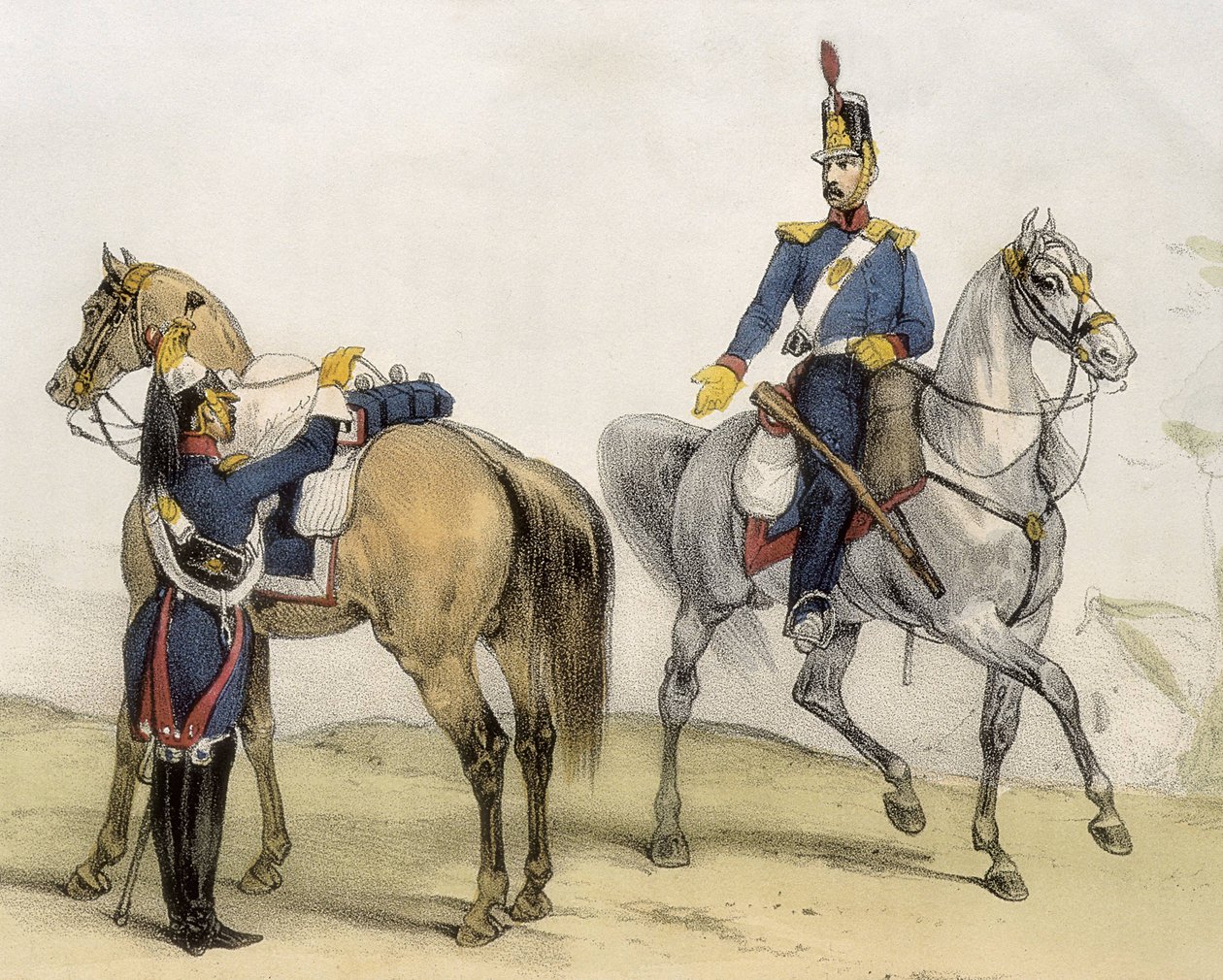 DE SOTTO, Serafin Maria, jarl af Clonard (1793 - 1862). Historia organica de las armas de Infanteria y Caballeria espanolas. 1851 - 1859. Kavalerister under Ferdinand VII af Spaniens regeringstid. Soldat i linjekavaleriet og det lette kavaleri (1824-1834). af Spanish School