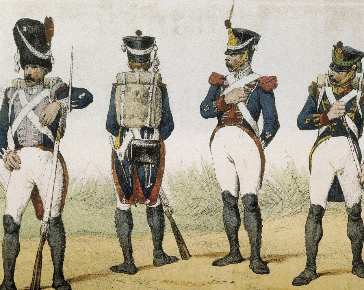 DE SOTTO, Serafin Maria, jarl af Clonard (1793 - 1862). Historia organica de las armas de Infanteria y Caballeria espanolas. 1851 - 1859. Infanterister under Ferdinand VII
