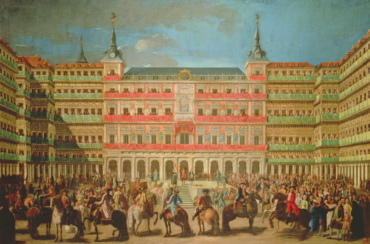 Udsmykning af Plaza Mayor for Carlos III