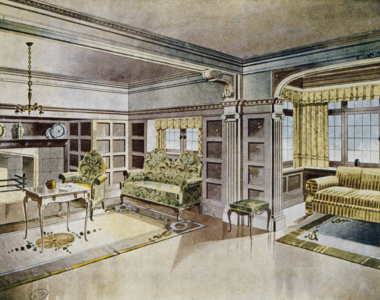 Design af stuer, omkring 1900, Spanien, 20. århundrede af Spanish School