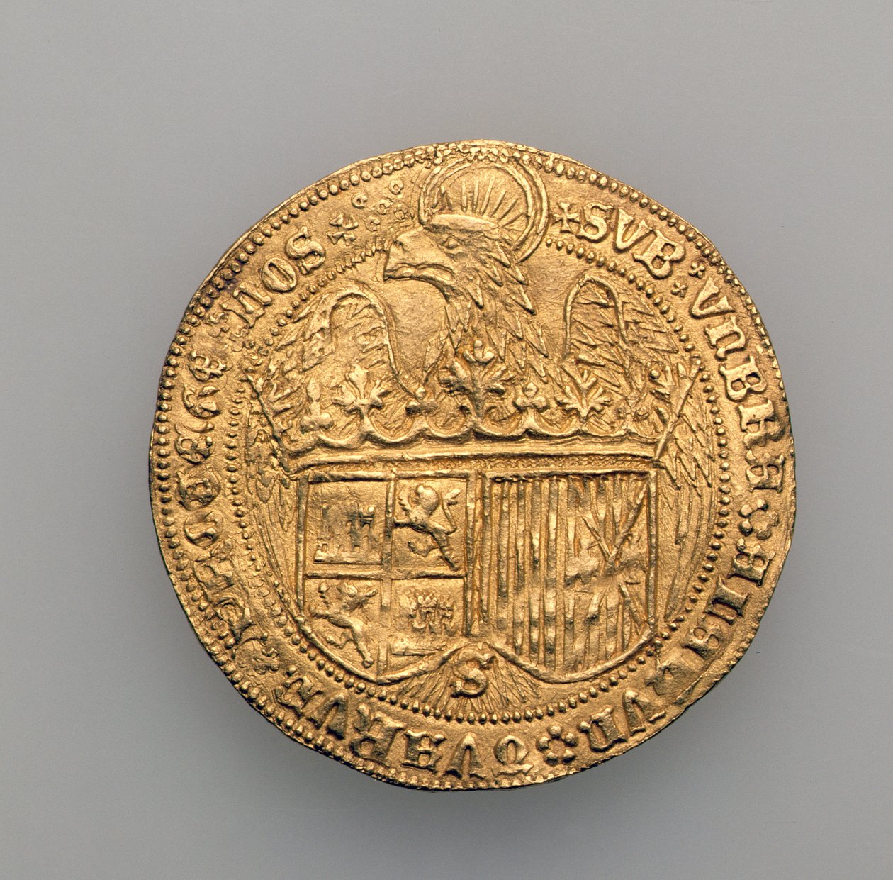 Dobbelt excelente af Ferdinand II af Aragon (1452-1516) og Isabella af Castille (1451-1504), Sevilla mønt, 1475 (guld) (se 168057) af Spanish School