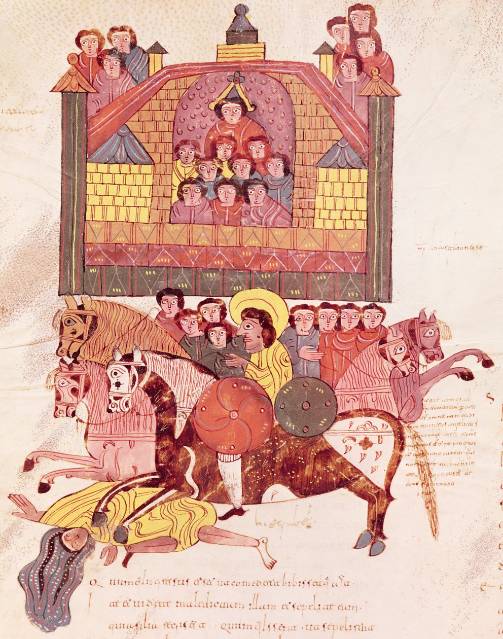 Fol.150v Jezebels død, fra Bibelen Mozarabe af Spanish School