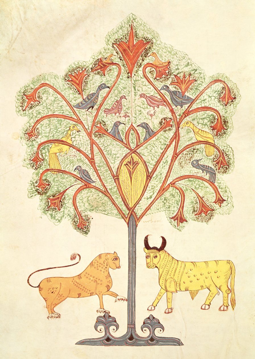Fol.319v Nebukadnezars drøm, fra Bibelen Mozarabe af Spanish School