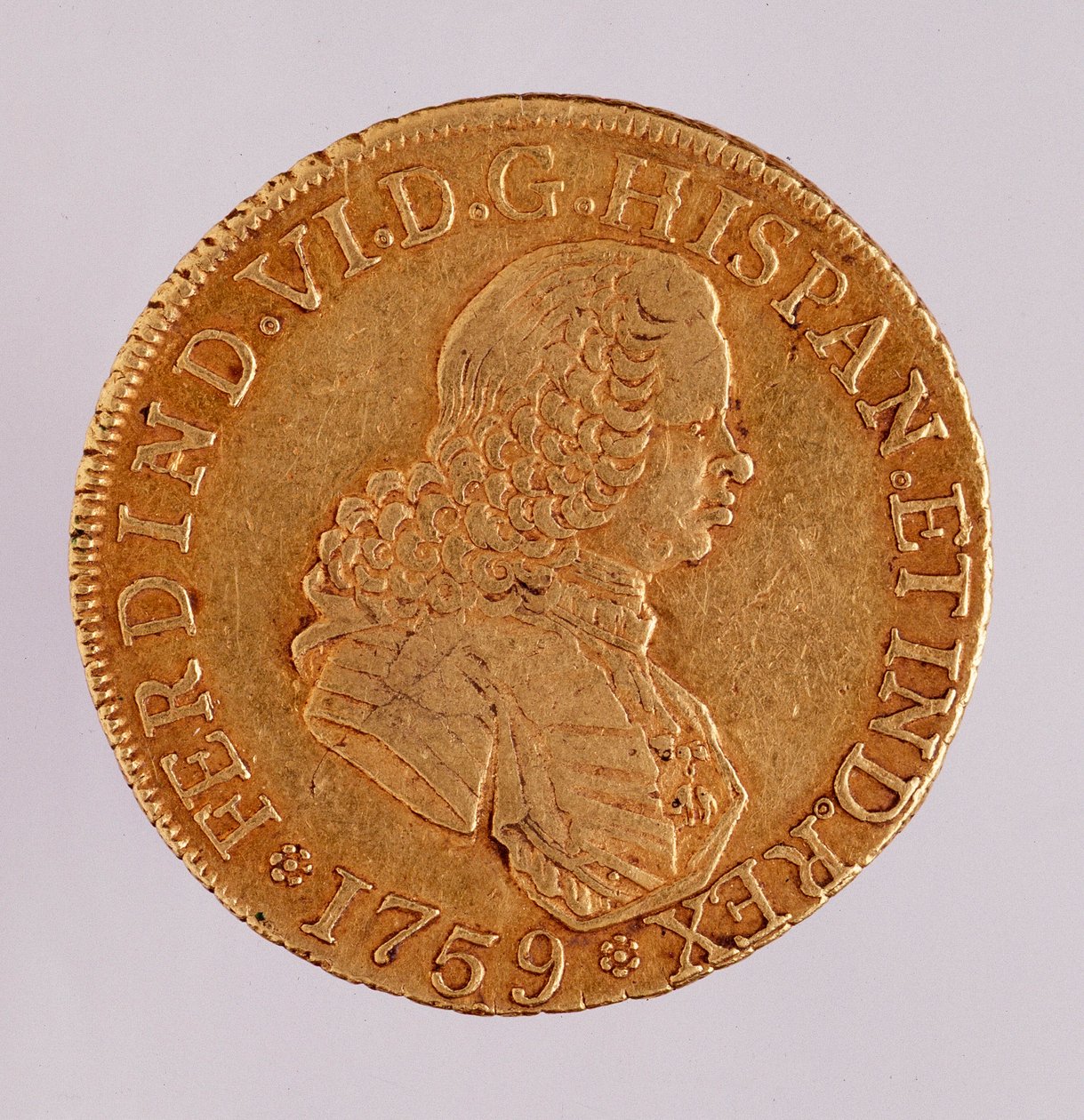 Guldmønt (8 ecu) fra Spanien: Ferdinand VI