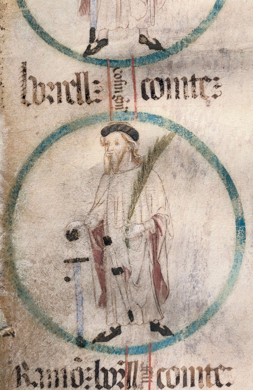 Gotisk kunst: portræt af Borrell II (934-992), jarl af Barcelona. Miniature i "Slægtsforskning over kongerne af Aragon og grever af Barcelona". 14.-15. århundrede. af Spanish School