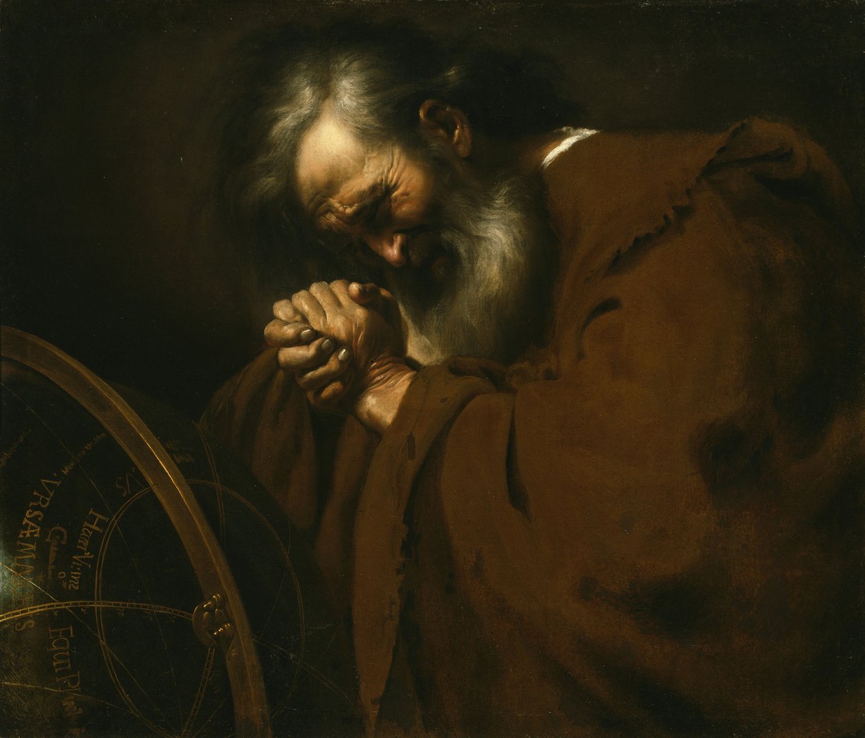 Heraklit, den grædende filosof, ca. 1630 af Spanish School