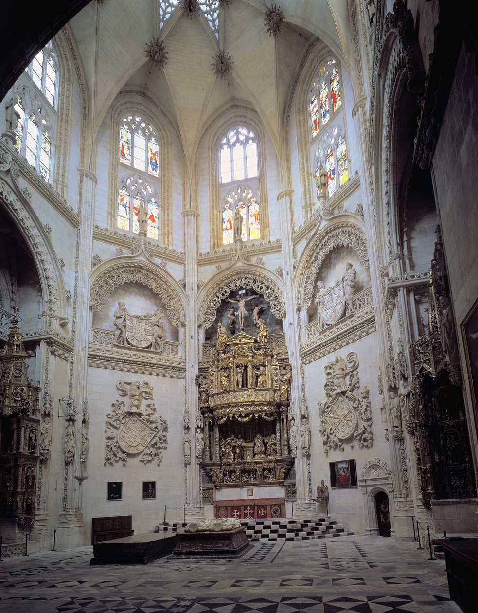 Indvendig udsigt af Capilla del Condestable, slutningen af det 15. århundrede af Spanish School