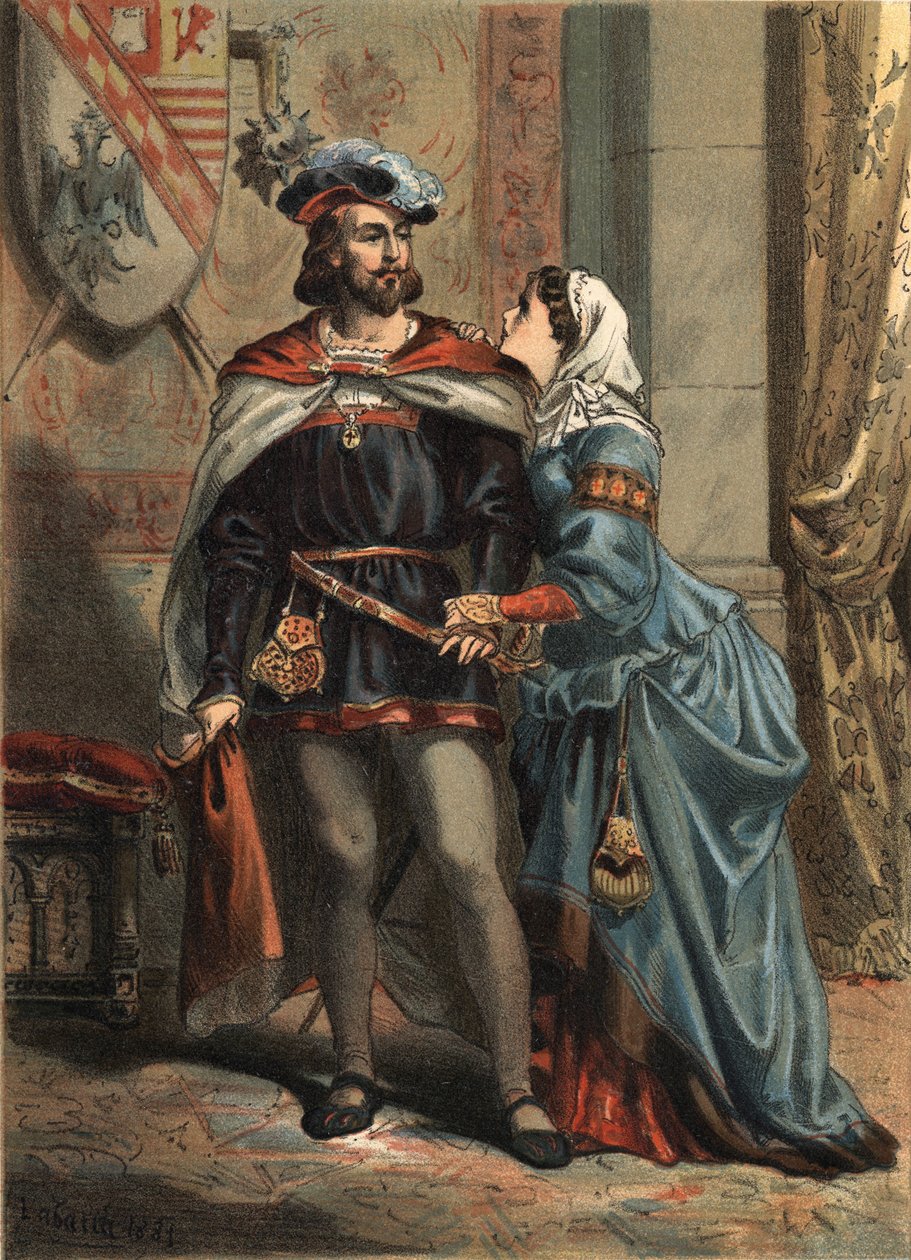 Jeanne af Spanien kendt som La Folle (1479-1555), dronning af Castilla og hendes ægtefælle Philippe Le Beau (1478-1506), konge af Spanien og ærkehertug af Østrig i "The Cult of Beauty"" af Juan Justo Huguet, Mills Brothers redaktører af Spanish School