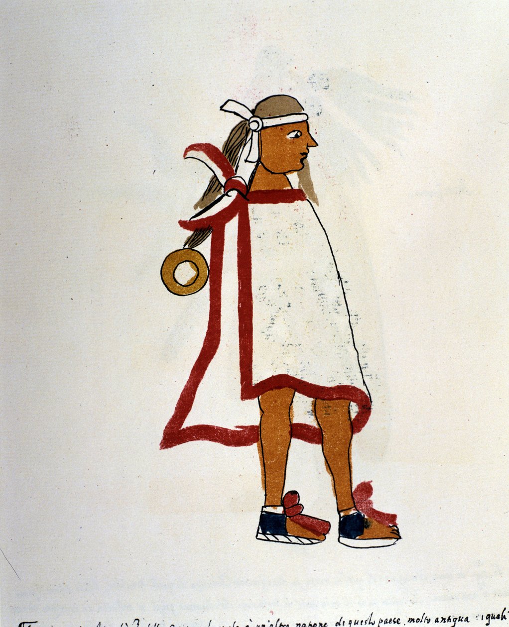 Mand af det aztekiske folk i Codex Vaticanus 3738 (Codex Vat. Rios). Faksimile af manuskriptet af dominikaneren Pedro de los Rios, mellem 1570 og 1589, Bibl. Vatikanet. af Spanish School