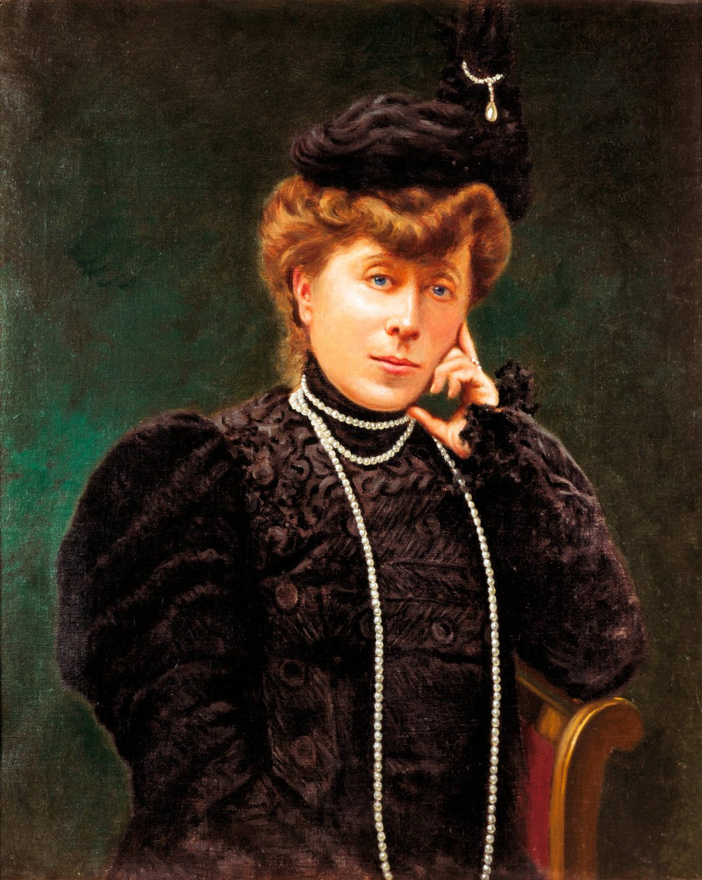 Portræt af hertuginden af Maria del Carmen Villahermosa (1815-1905). Anonymt maleri. Slutningen af det 19. århundrede. af Spanish School