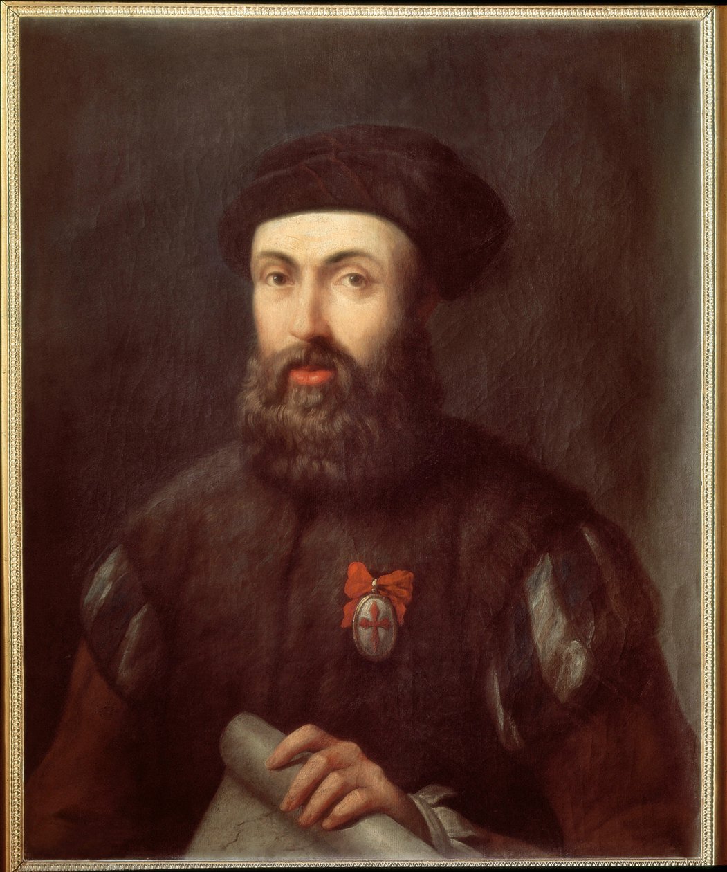 Portræt af den portugisiske navigatør og opdagelsesrejsende Ferdinand Magellan af Spanish School