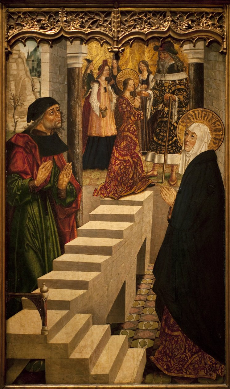 Præsentation af Jomfruen ved templet. Maleri af en mester i Burgos (aktiv mellem 1465 og 1490), spansk kunst af Spanish School